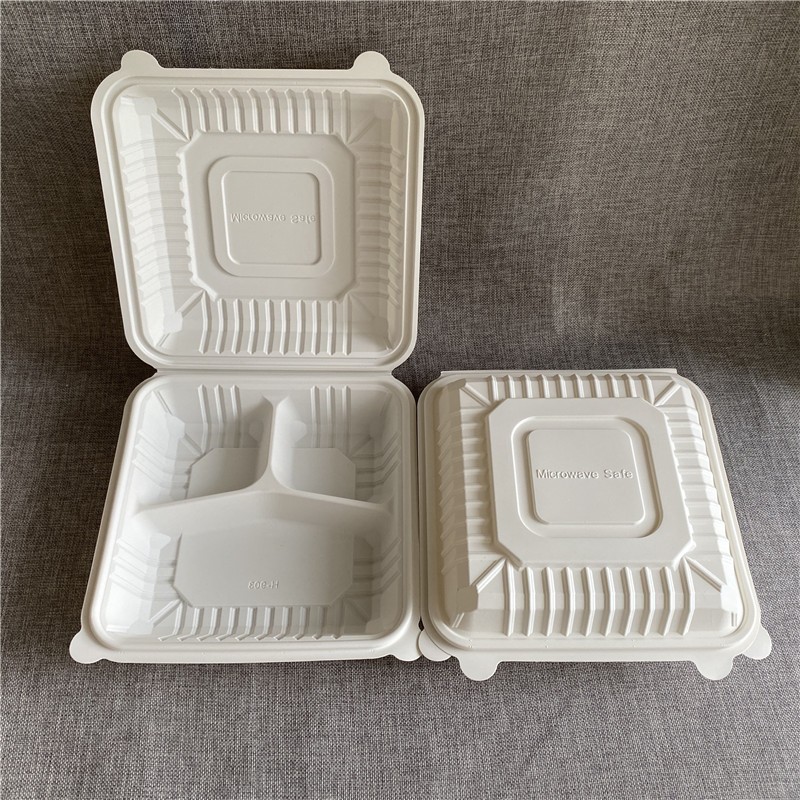 Disposable Eco Friendly Take Out Microwave Safe Cornstarch Food Containers